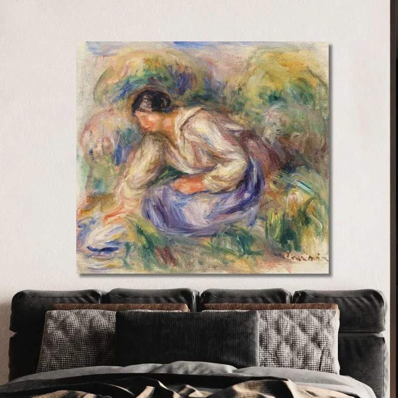 Femme En Jupe Bleue Pierre-Auguste Renoir