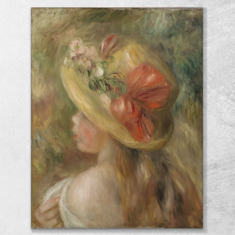 Chica Joven Con Sombrero Pierre-Auguste Renoir