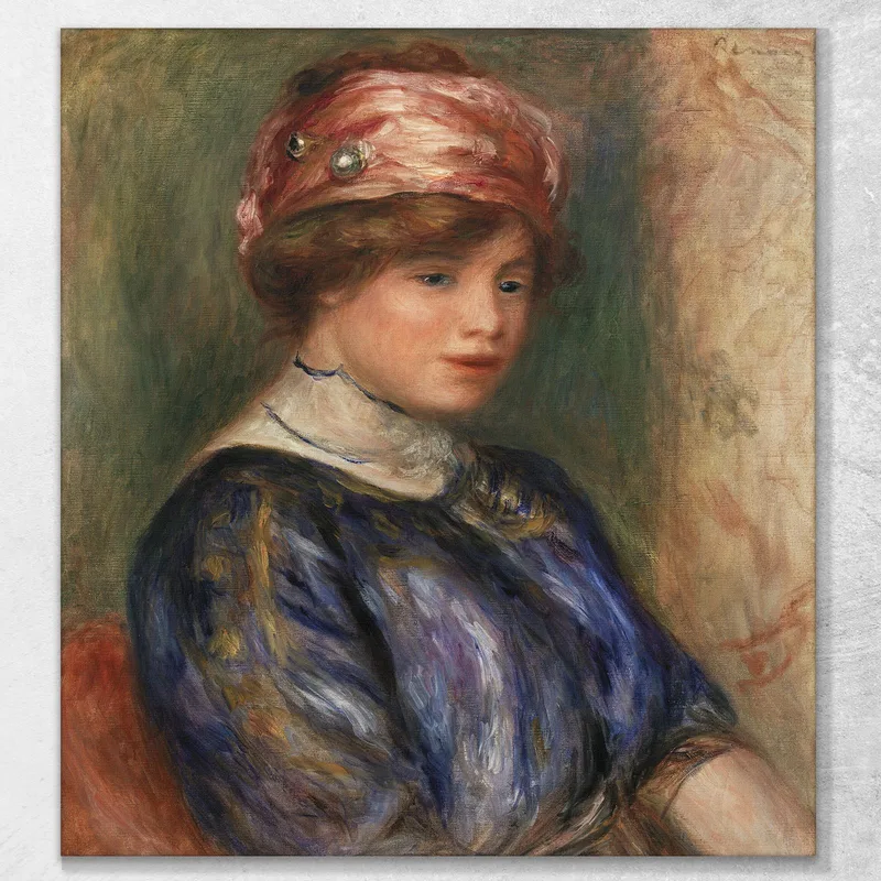 Jeune Femme Au Buste Bleu Pierre-Auguste Renoir