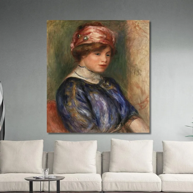 Jeune Femme Au Buste Bleu Pierre-Auguste Renoir