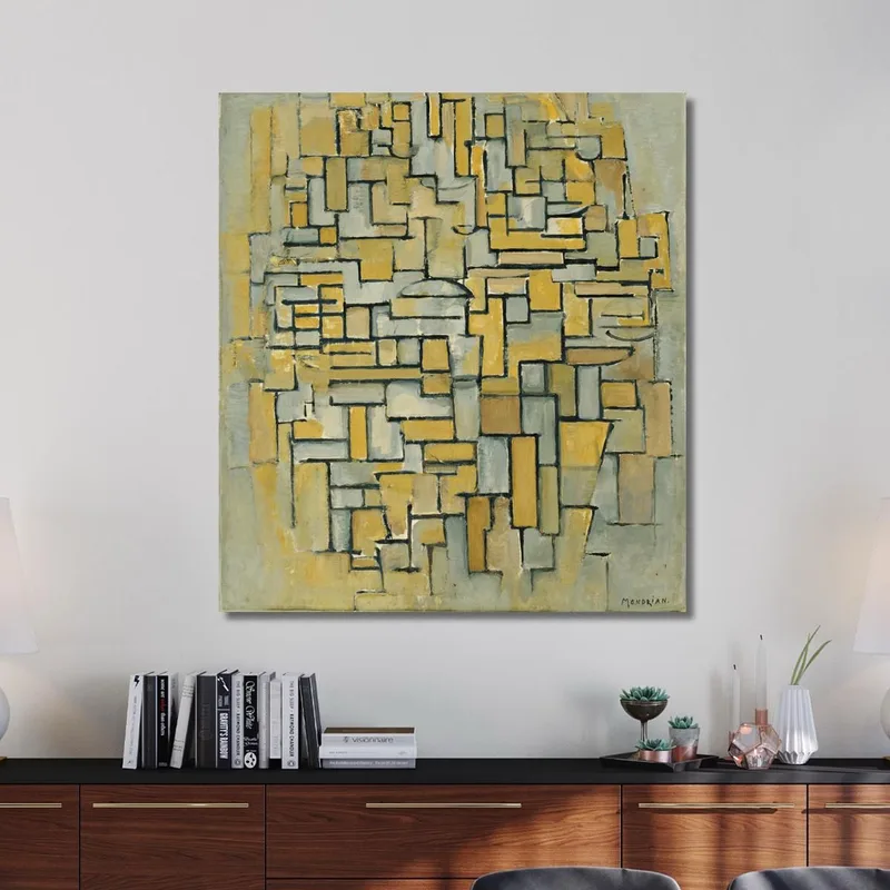 Composición En Cuadro Marrón Y Gris Núm. Piet Mondrian
