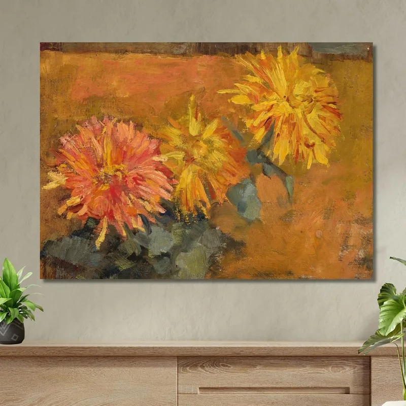 Trois Chrysanthèmes Piet Mondrian