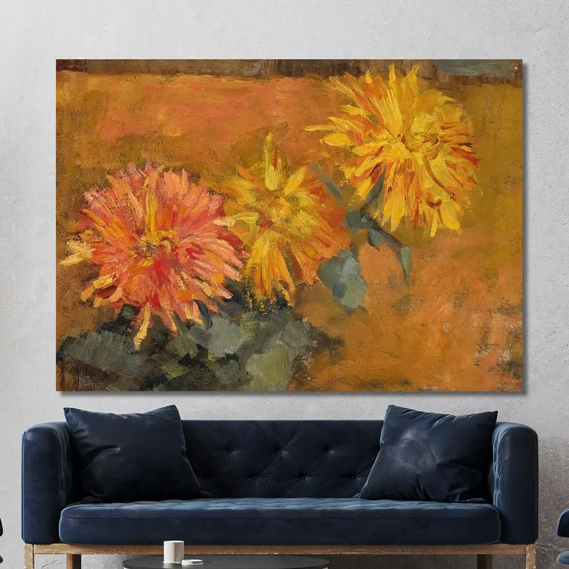 Trois Chrysanthèmes Piet Mondrian