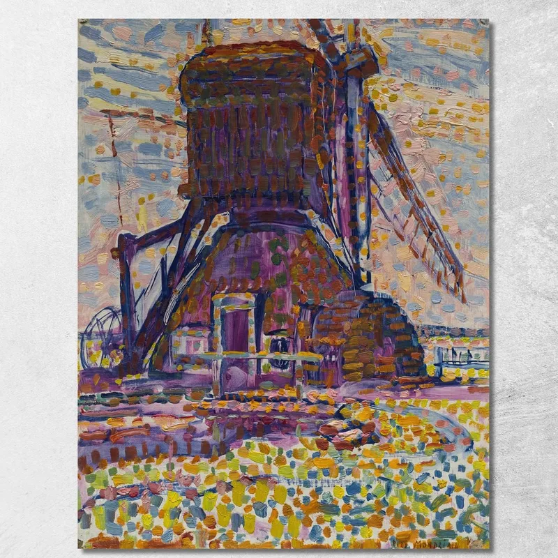 Il Mulino Winkel Piet Mondrian quadro stampa su tela