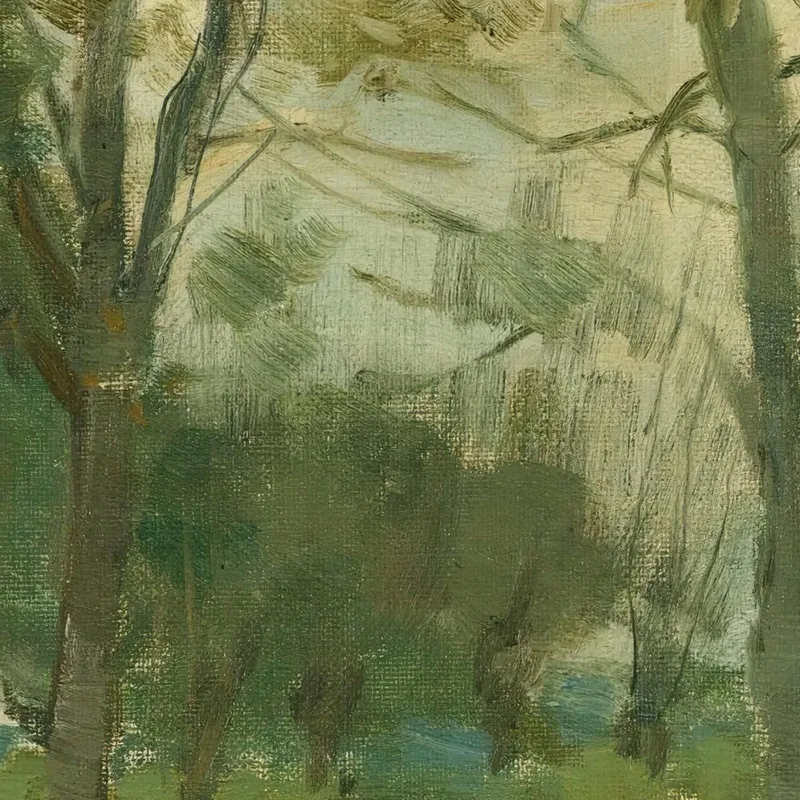 Dos Árboles Recortados Detrás De Un Curso De Agua Piet Mondrian