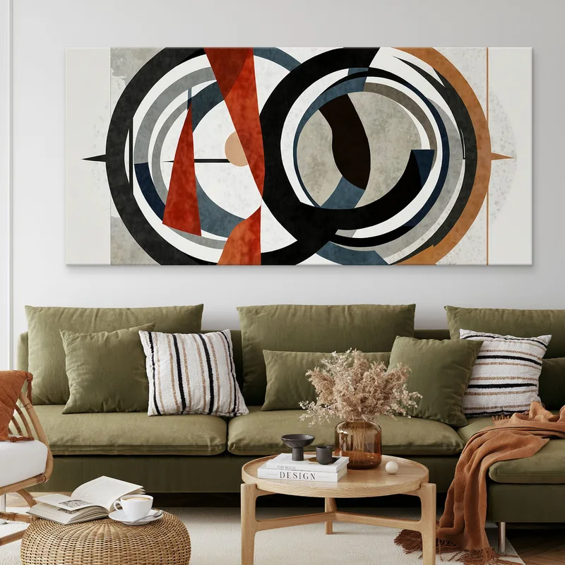Framework Of Abstract Shapes Geometric Design With Color Contrasts