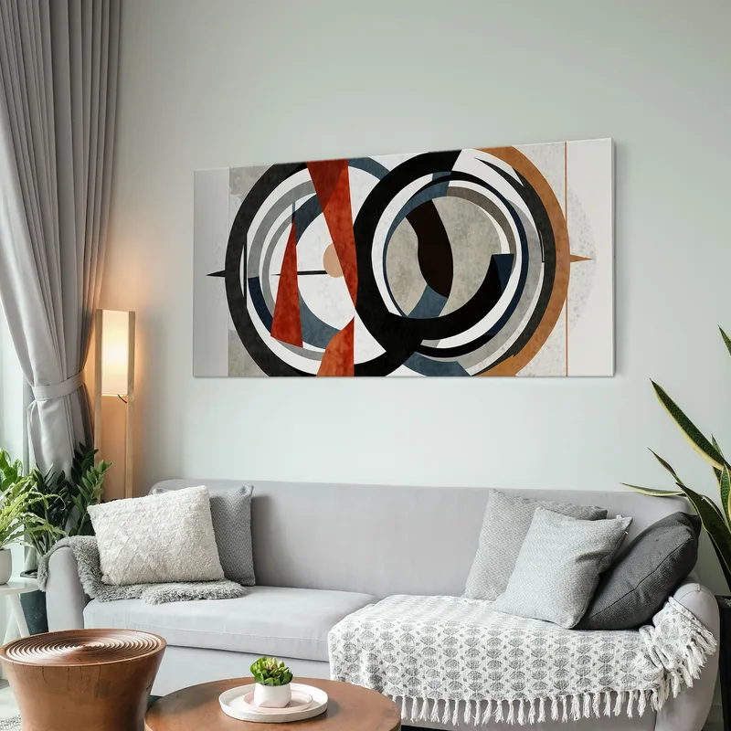 Framework Of Abstract Shapes Geometric Design With Color Contrasts