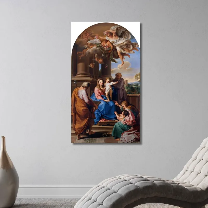 La Virgen Y El Niño Con Los Santos José Zacarías E Isabel Y El Niño San Juan Pompeo Batoni