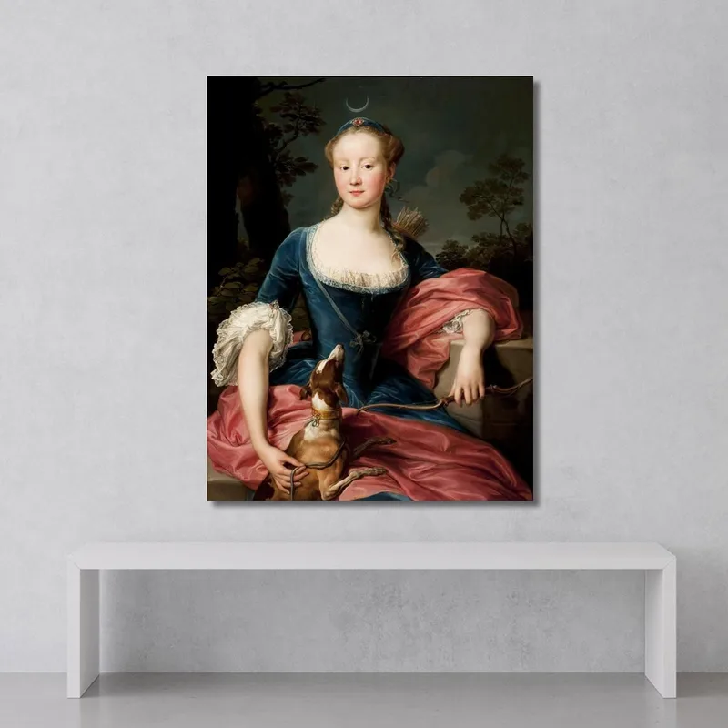 Retrato De Una Dama Como Diana La Cazadora Pompeo Batoni