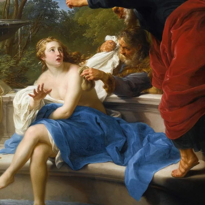 Susanna E I Vecchioni Pompeo Batoni quadro stampa su tela