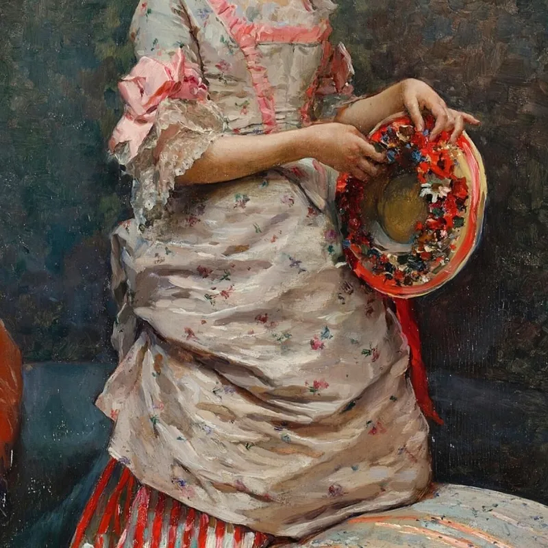 Aline Tenant Un Chapeau Raimundo de Madrazo y Garreta