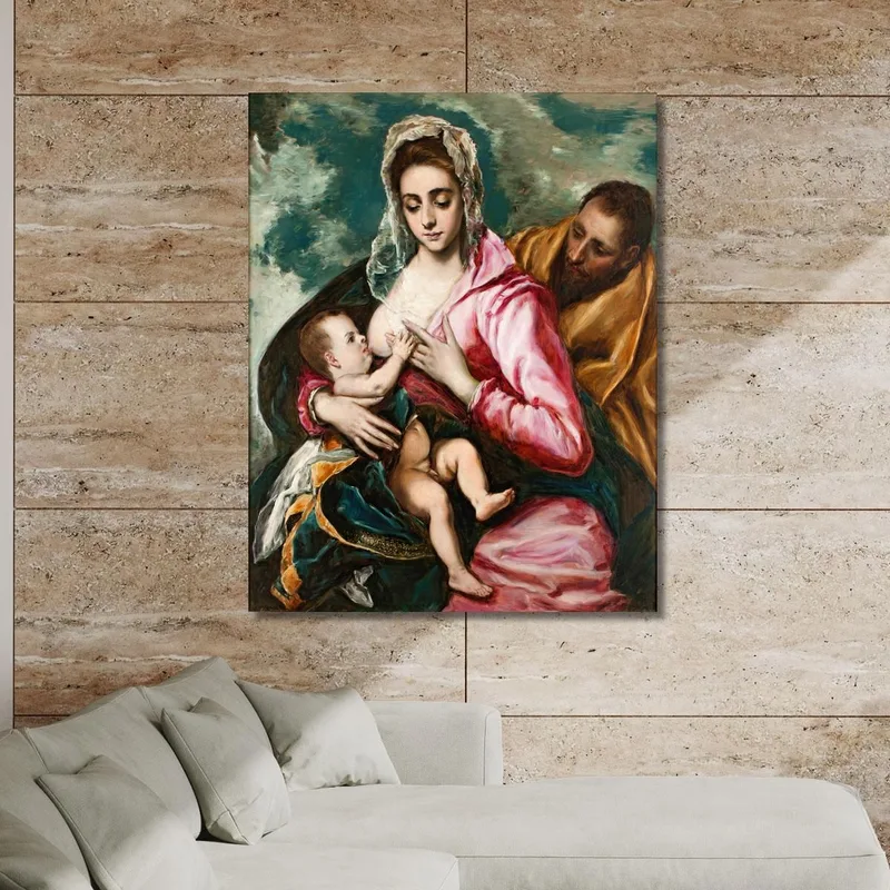 Sacra Famiglia Raimundo de Madrazo y Garreta quadro stampa su tela