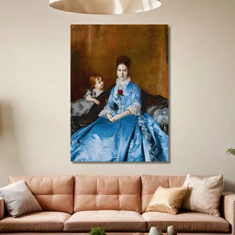 Portrait De Mme Clotilde De Cándamo Et De Son Fils Carlos Raimundo de Madrazo y Garreta
