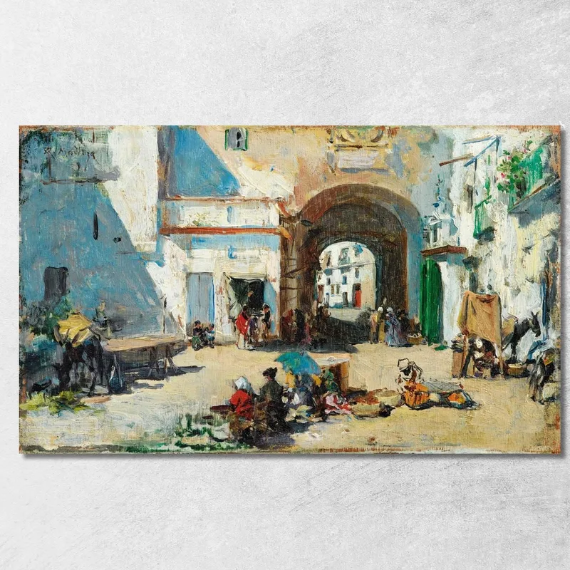 Scena Di Strada Raimundo de Madrazo y Garreta quadro stampa su tela