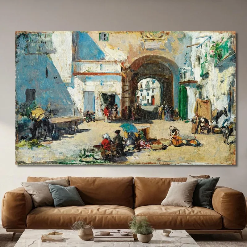 Scena Di Strada Raimundo de Madrazo y Garreta quadro stampa su tela
