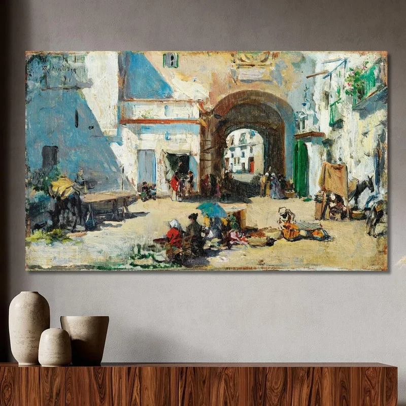 Scena Di Strada Raimundo de Madrazo y Garreta quadro stampa su tela