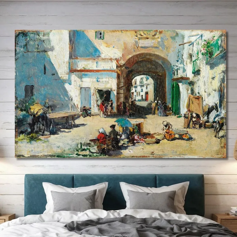 Scena Di Strada Raimundo de Madrazo y Garreta quadro stampa su tela