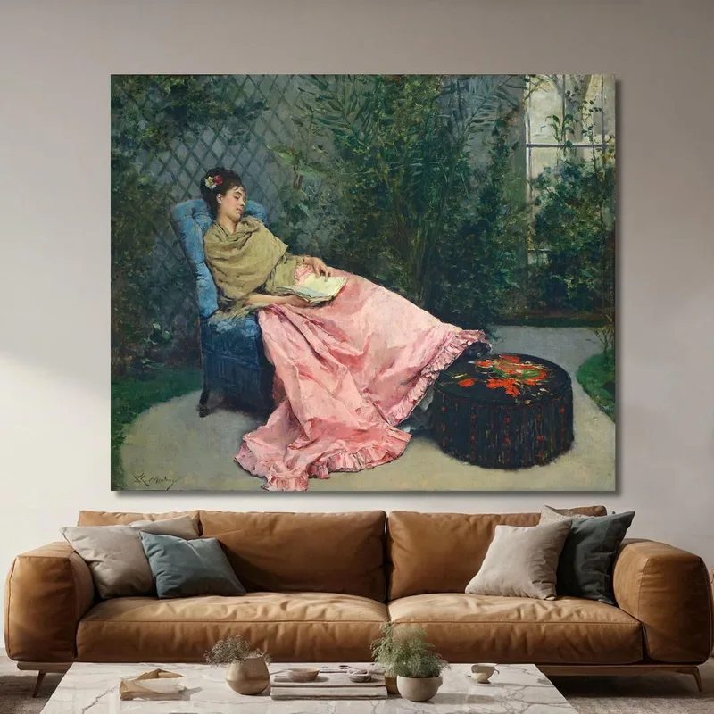 Siesta Raimundo de Madrazo y Garreta quadro stampa su tela
