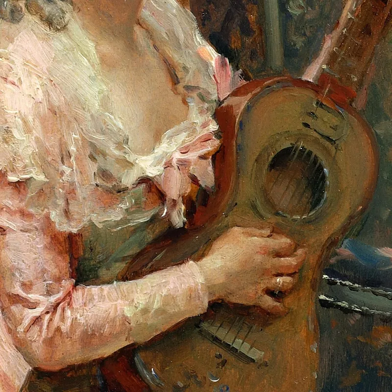 Femme Avec Une Guitare Raimundo de Madrazo y Garreta