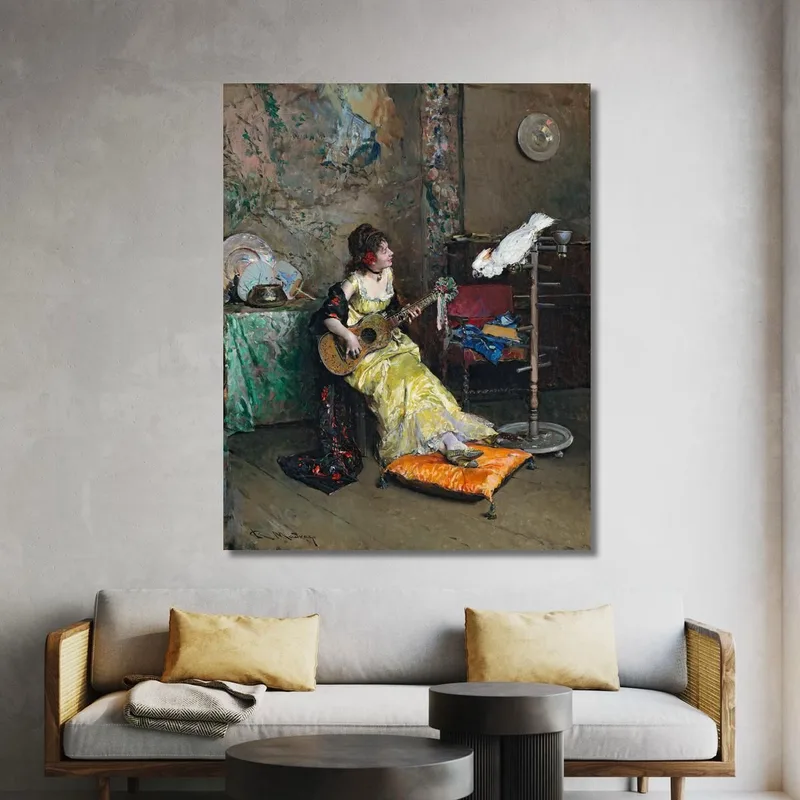 Femme Avec Un Perroquet Raimundo de Madrazo y Garreta
