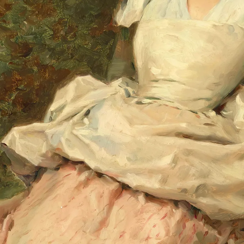 Giovane Ragazza Seduta Ai Piedi Di Un Albero Raimundo de Madrazo y Garreta quadro stampa su tela