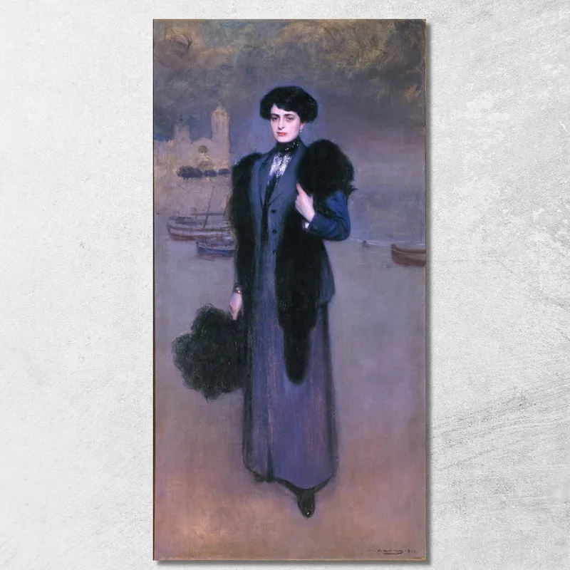 Ritratto Di Dolors Vidal Ramón Casas quadro stampa su tela