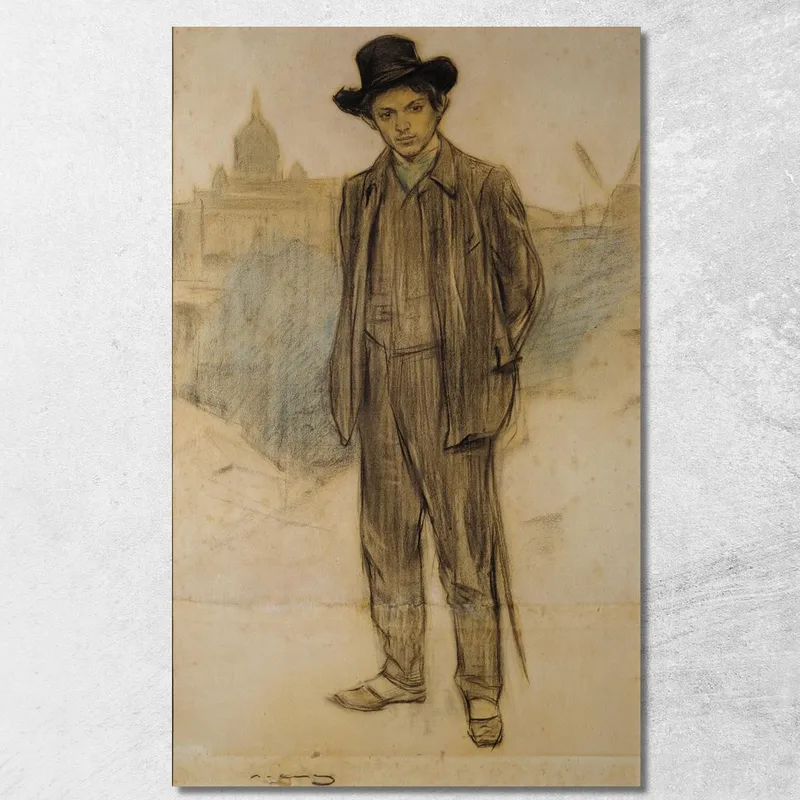 Ritratto Di Pablo Picasso Ramón Casas quadro stampa su tela