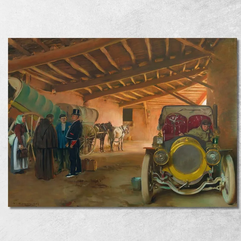 La Rimessa Ramón Casas quadro stampa su tela