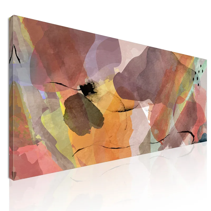 Quadro Forme Astratte Forma Multicolore In Tinte Calde E Pastello quadro stampa su tela