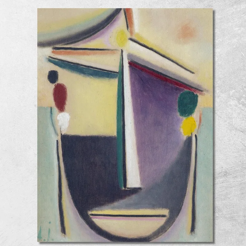 Testa Astratta Nero-Giallo-Viola Alexej von Jawlensky quadro stampa su tela