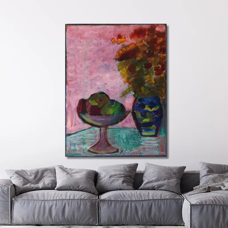 Stillleben Mit Fruchtschale Und Blumenvase Alexej von Jawlensky