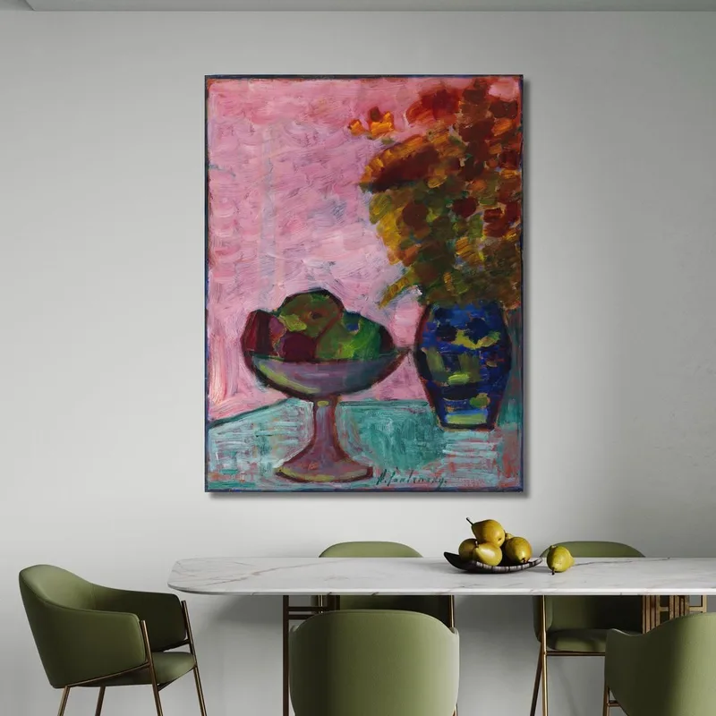 Stillleben Mit Fruchtschale Und Blumenvase Alexej von Jawlensky
