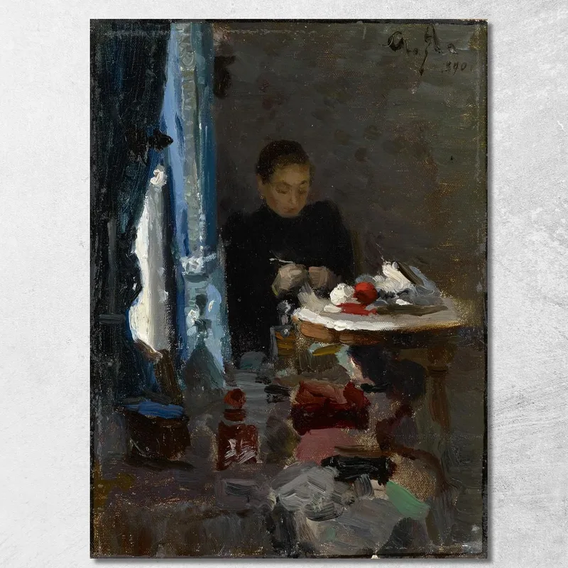 Die Mutter Des Künstlers Alexej von Jawlensky drucken auf leinwand