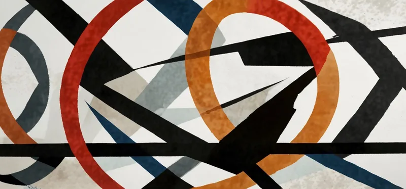 Quadro Forme Astratte Intersezioni Di Colori E Linee