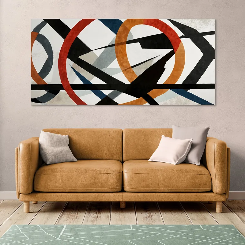 Quadro Forme Astratte Intersezioni Di Colori E Linee