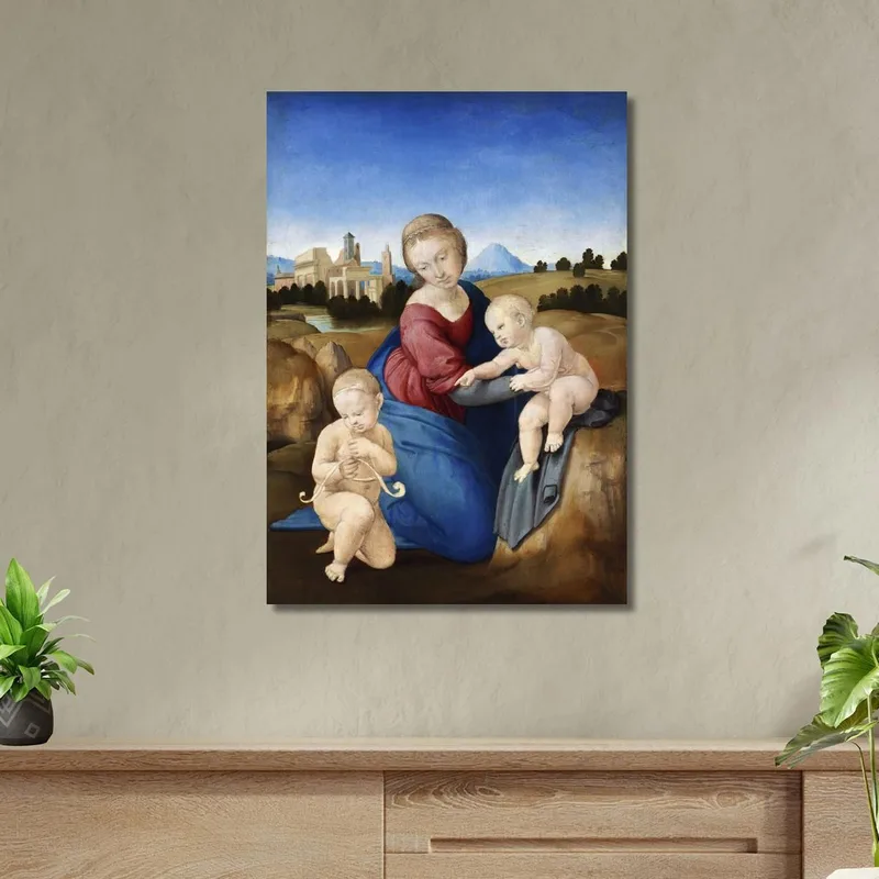 Virgen Y El Niño Con El Niño San Juan Raphael