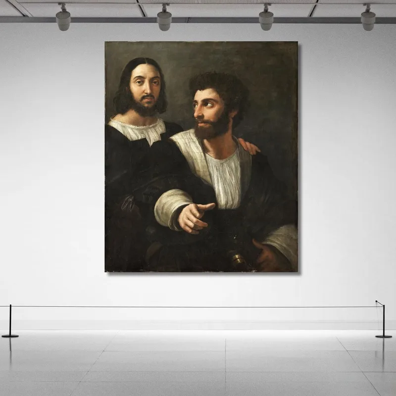 Porträt Des Künstlers Mit Einem Freund Raphael