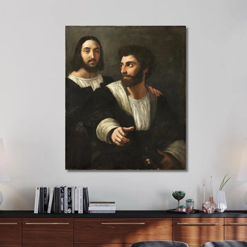 Porträt Des Künstlers Mit Einem Freund Raphael