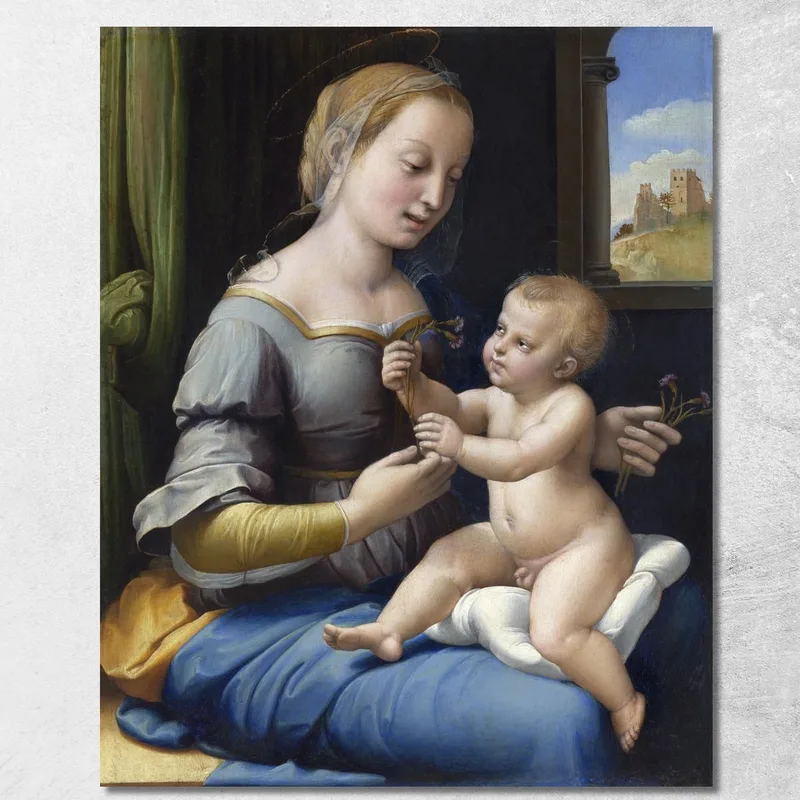 Die Madonna Der Nelken Raphael drucken auf leinwand