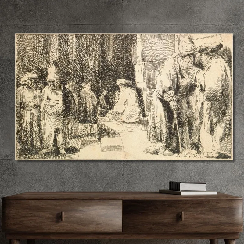 Jews In The Synagogue Rembrandt van Rijn