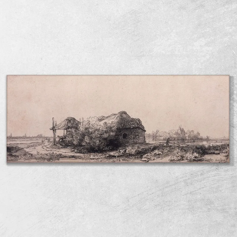 Paisaje Con Una Cabaña Y Haybarn Rembrandt van Rijn