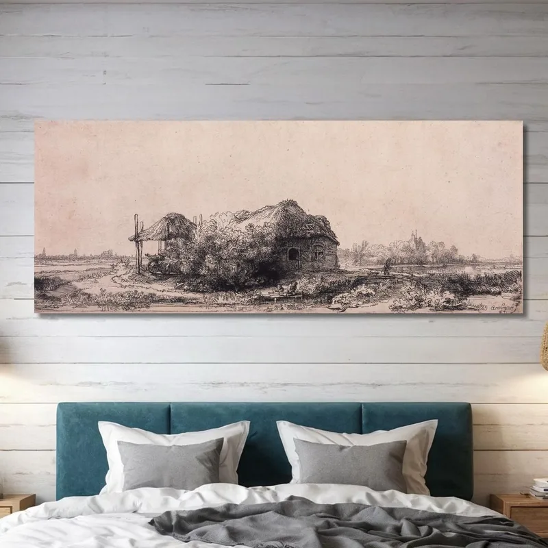 Paisaje Con Una Cabaña Y Haybarn Rembrandt van Rijn