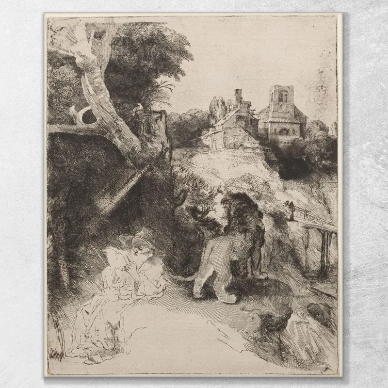 St. Jerome In An Italian Landscape Rembrandt van Rijn