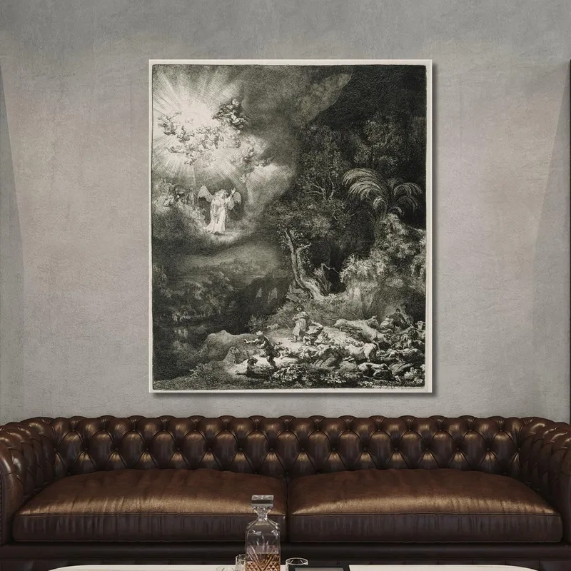 El Ángel Se Aparece A Los Pastores 3 Rembrandt van Rijn