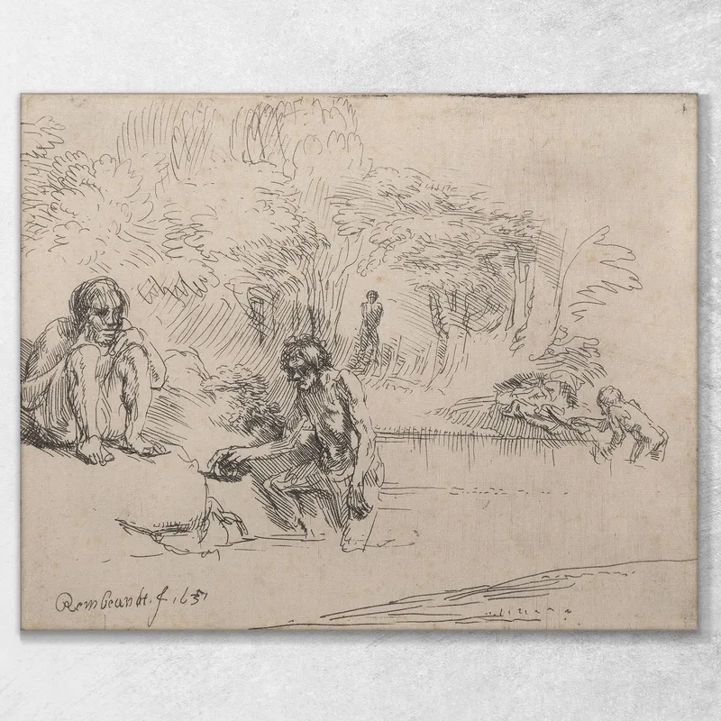 Les Baigneurs Rembrandt van Rijn