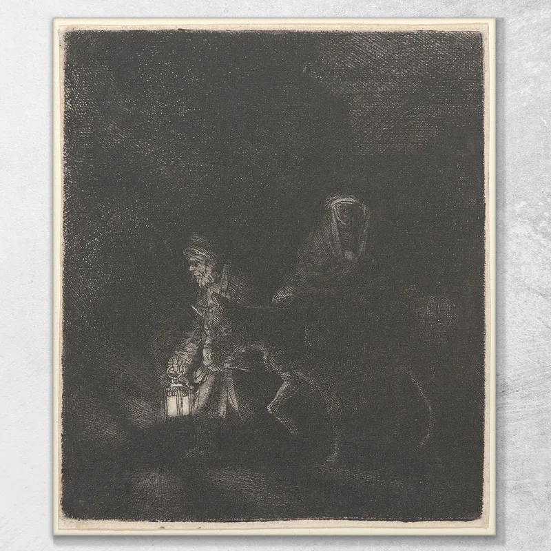The Flight Into Egypt A Night Piece Rembrandt van Rijn