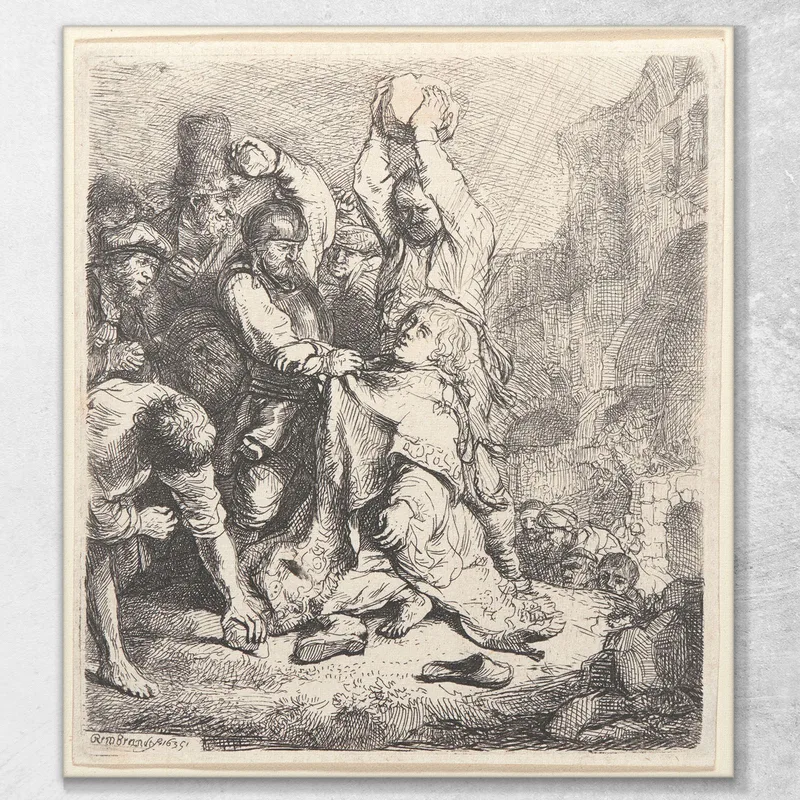 La Lapidation De Saint Étienne Rembrandt van Rijn