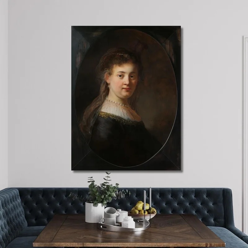 Young Woman In Fantasy Costume Rembrandt van Rijn