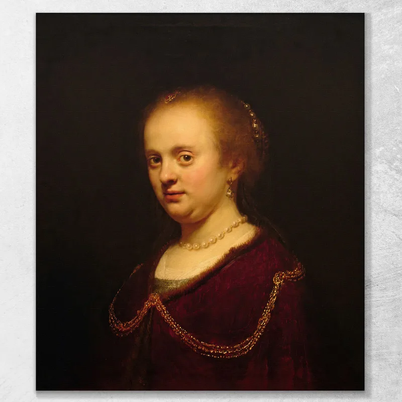 Jeune Femme Avec Une Chaîne En Or Rembrandt van Rijn