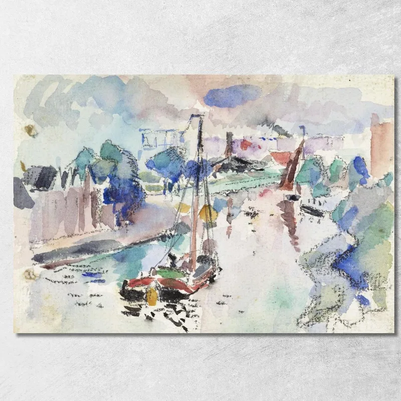 Il Kostverloren Vaart Ad Amsterdam Visto In Direzione Nord Rik Wouters quadro stampa su tela